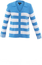 Sky Blue Striped Relaxed Jumper
