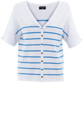 Sky Blue Striped Reversible Sweater