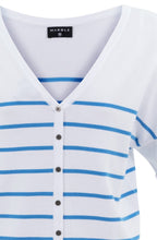 Sky Blue Striped Reversible Sweater
