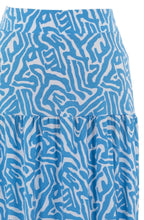 Sky Blue Tiered Jersey Maxi Skirt