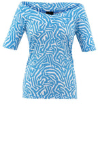 Sky Blue Wide V Neck Top