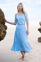 Sky Blue Wide V Neck Top