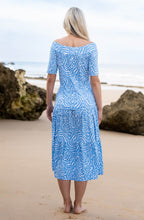 Sky Blue Wide V Neck Top