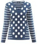 Marble Spot and stripe knit Jumper