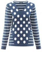 Marble Spot and stripe knit Jumper