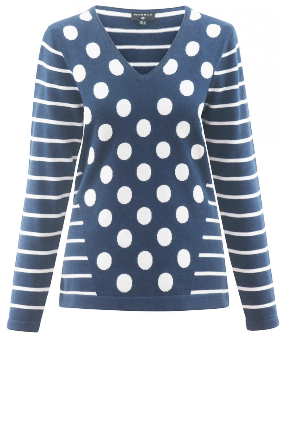 Marble Spot and stripe knit Jumper