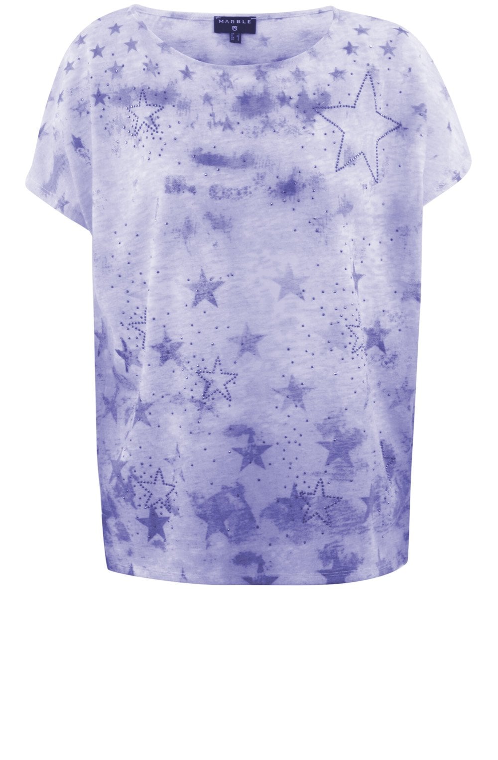 Marble Star and Rhinestone Design Top