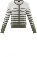 Straight Fit Striped Khaki Cardigan
