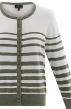 Straight Fit Striped Khaki Cardigan