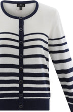 Straight Fit Striped Navy Cardigan