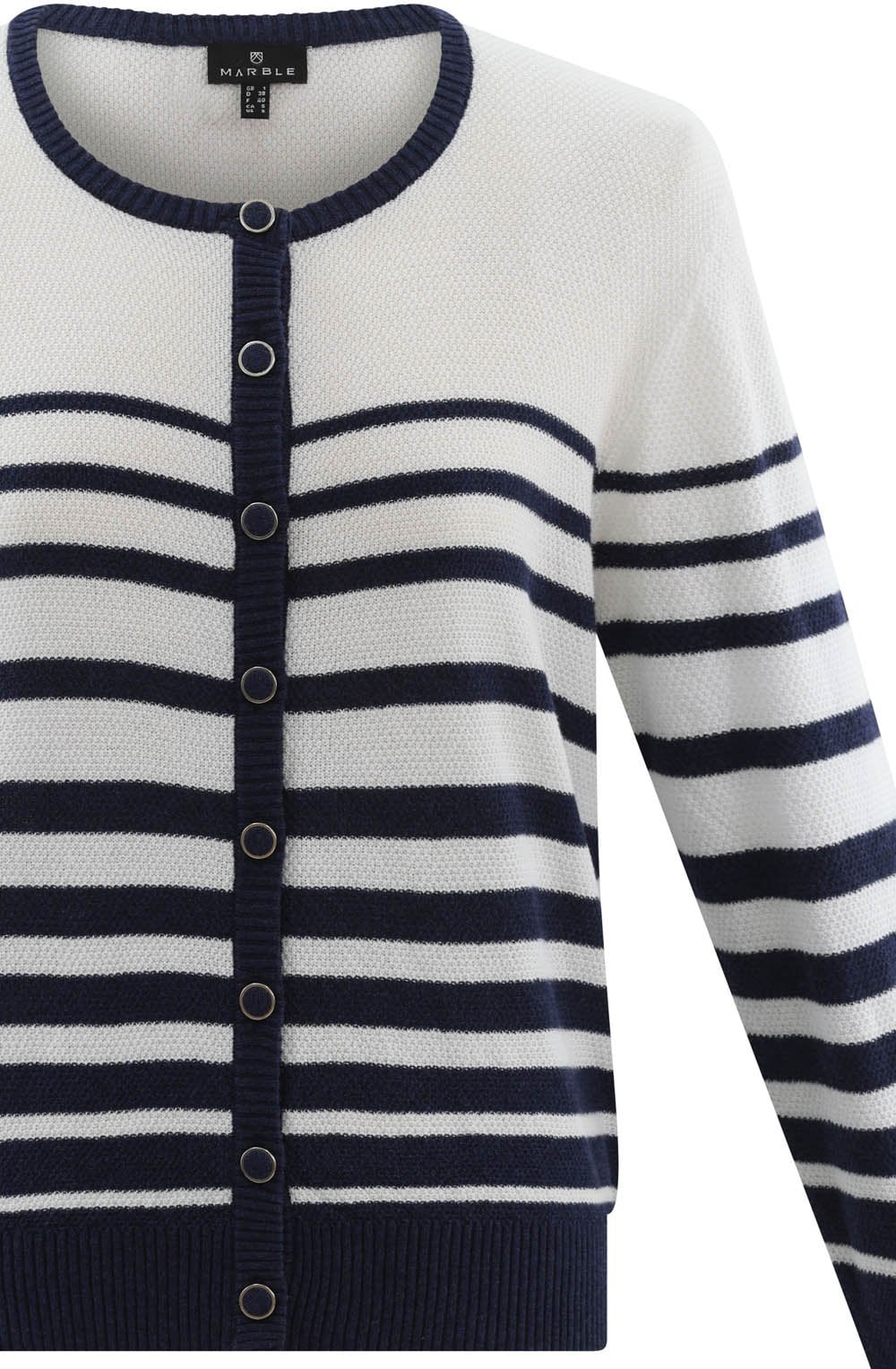 Straight Fit Striped Navy Cardigan