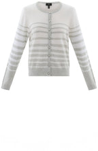 Straight Fit Striped Silver Grey Cardigan