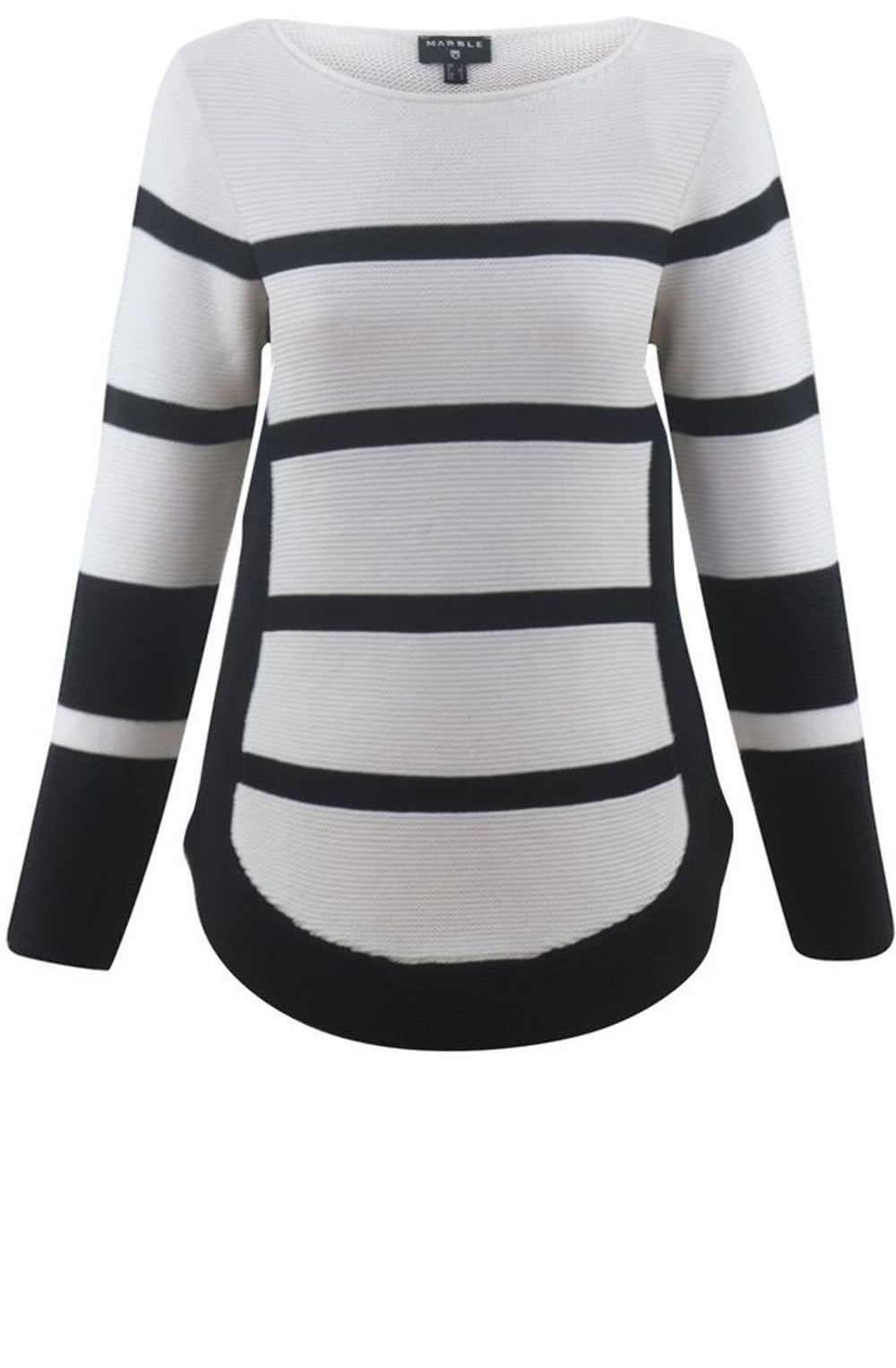 Marble Striped Black and White Jumper