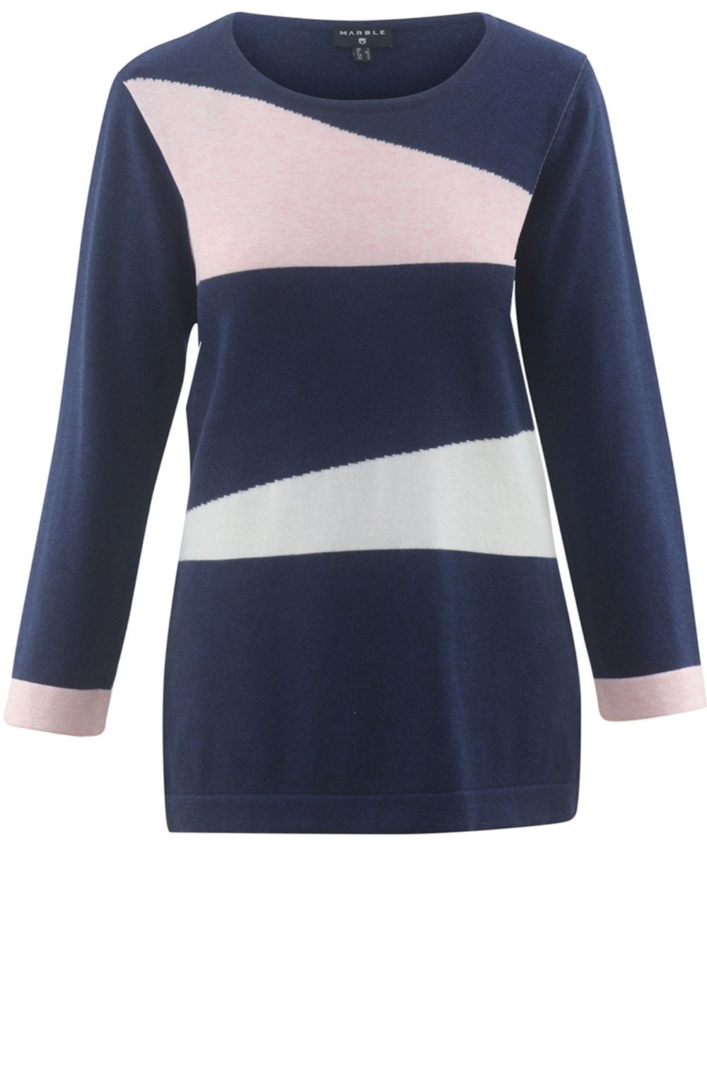 Marble Striped effect Cotton Jumper