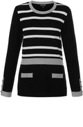 Striped Grey Detailed Sweater