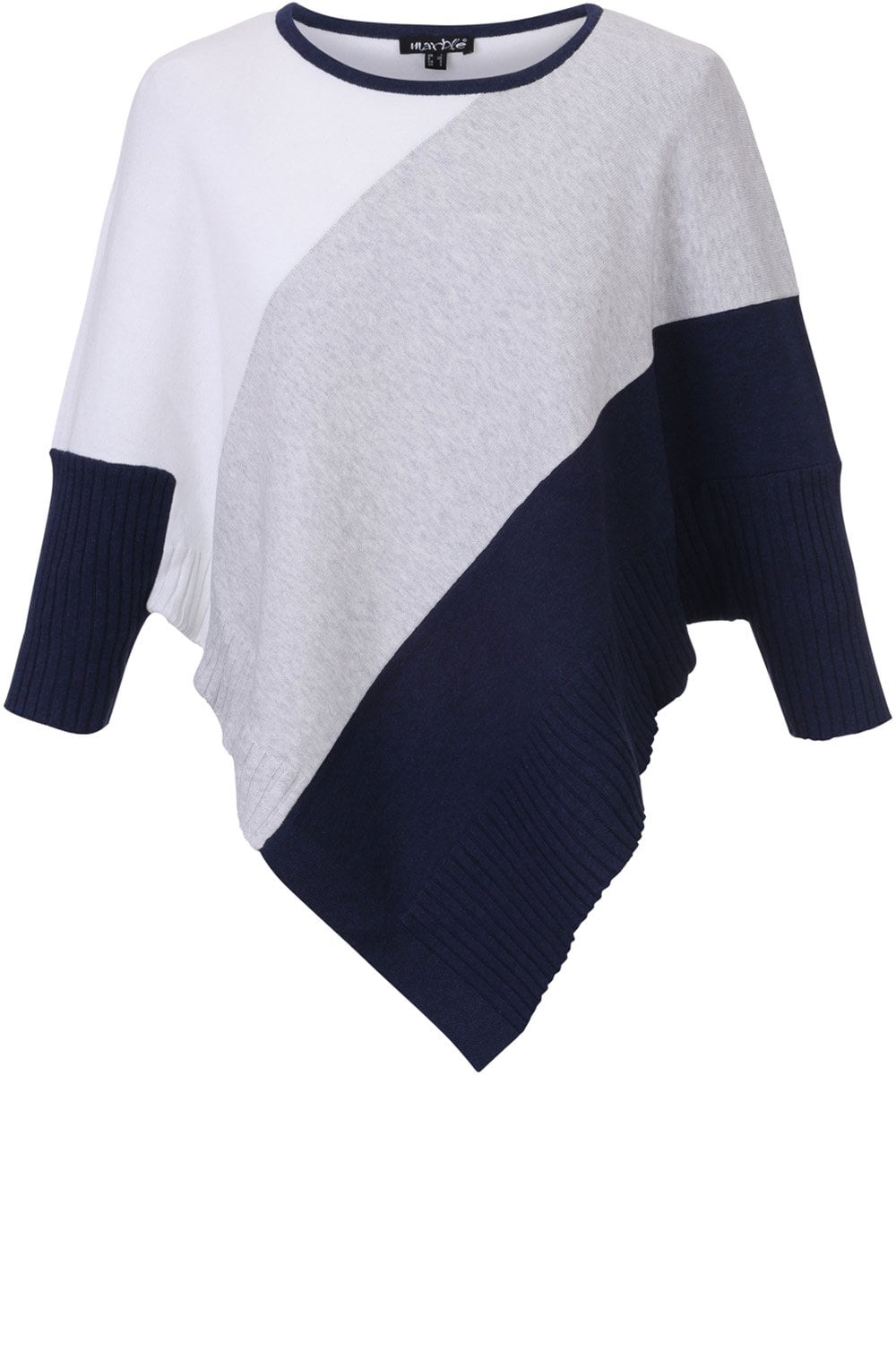 Striped Poncho Style Jumper