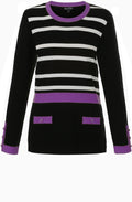 Striped Purple Detailed Sweater