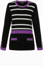 Striped Purple Detailed Sweater