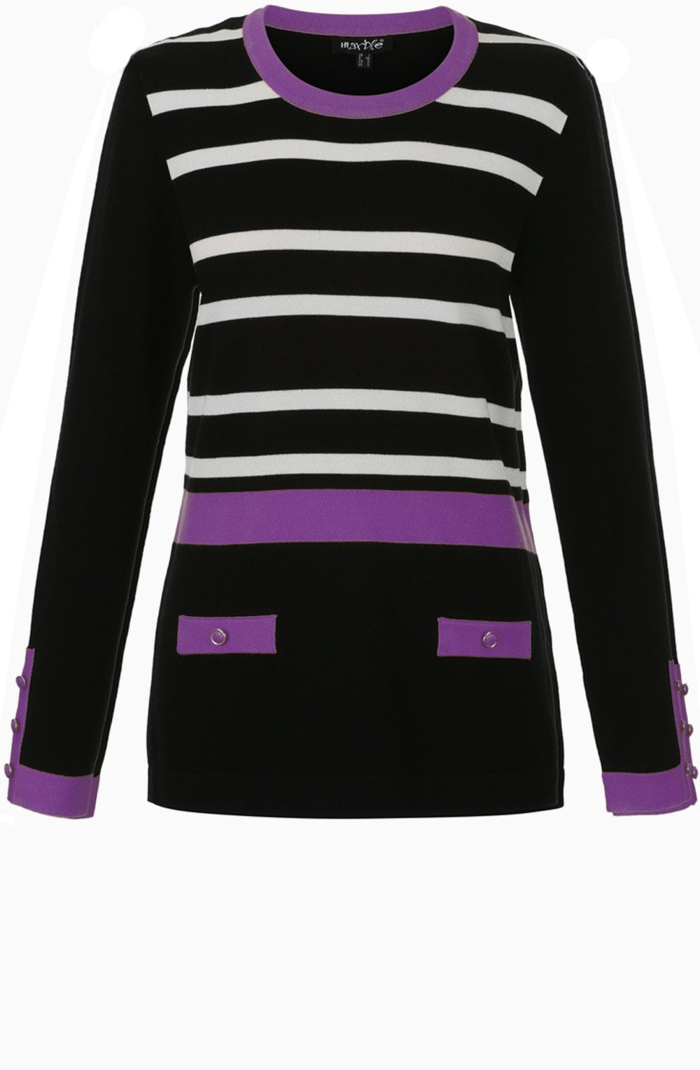 Striped Purple Detailed Sweater