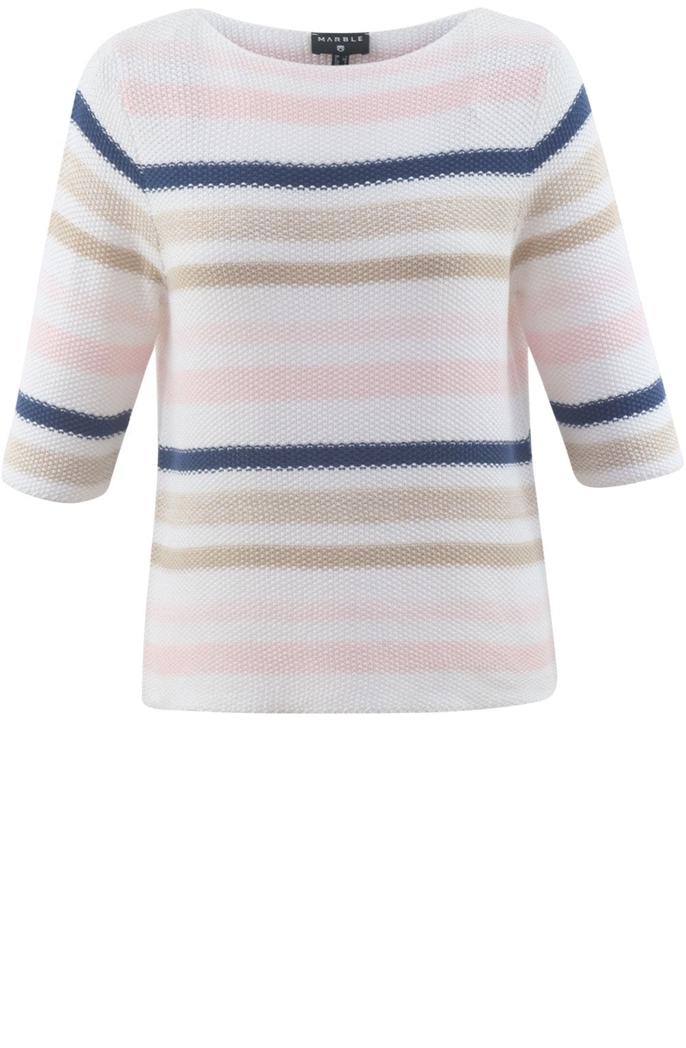 Marble Striped three quarter sleeved Jumper