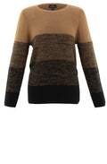 Tan and Black Textured Knit Jumper