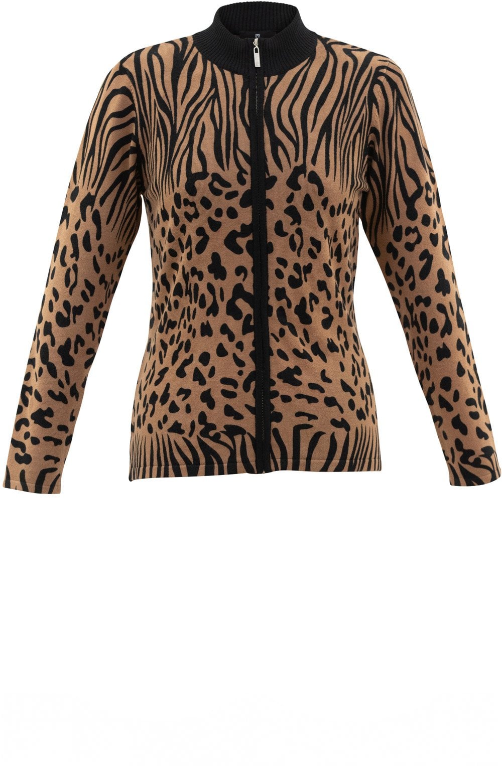Tan & Black Animal Print Cardigan