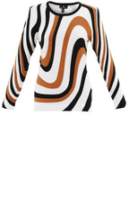 Tan Black & White Fine Knit Jumper