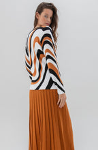 Tan Black & White Fine Knit Jumper