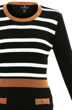 Tan Black & White Striped Classic Jumper