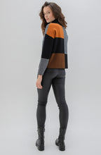 Tan Block Print Jumper with Cowl Neck