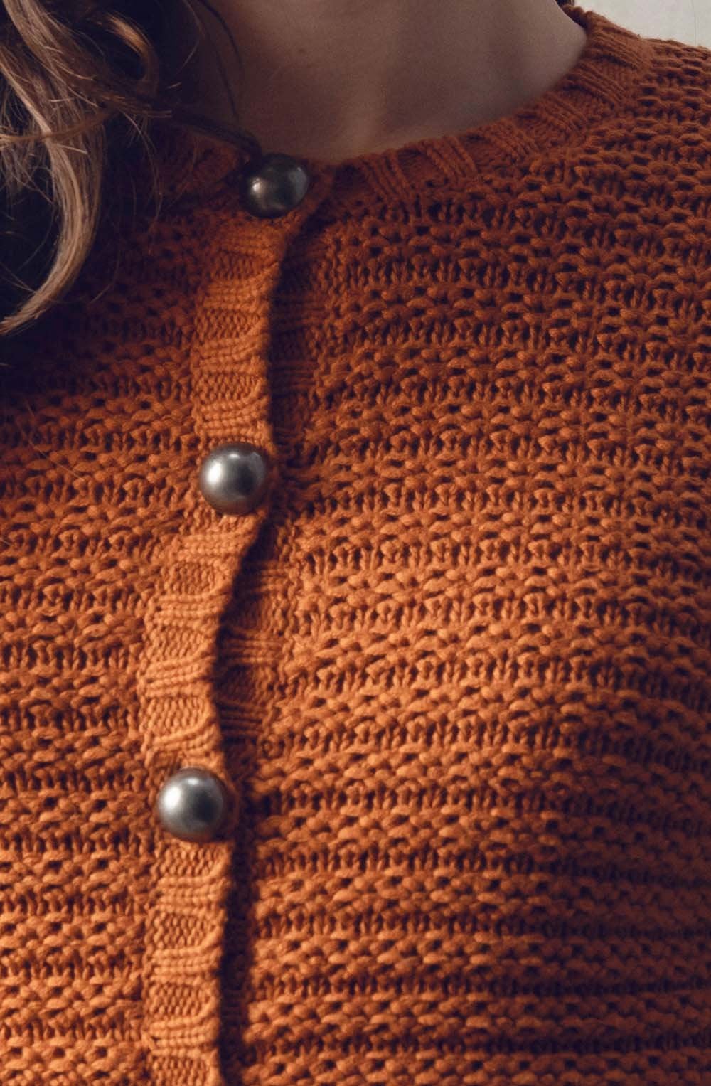Tan Cotton Mix Chunky Knit Cardigan