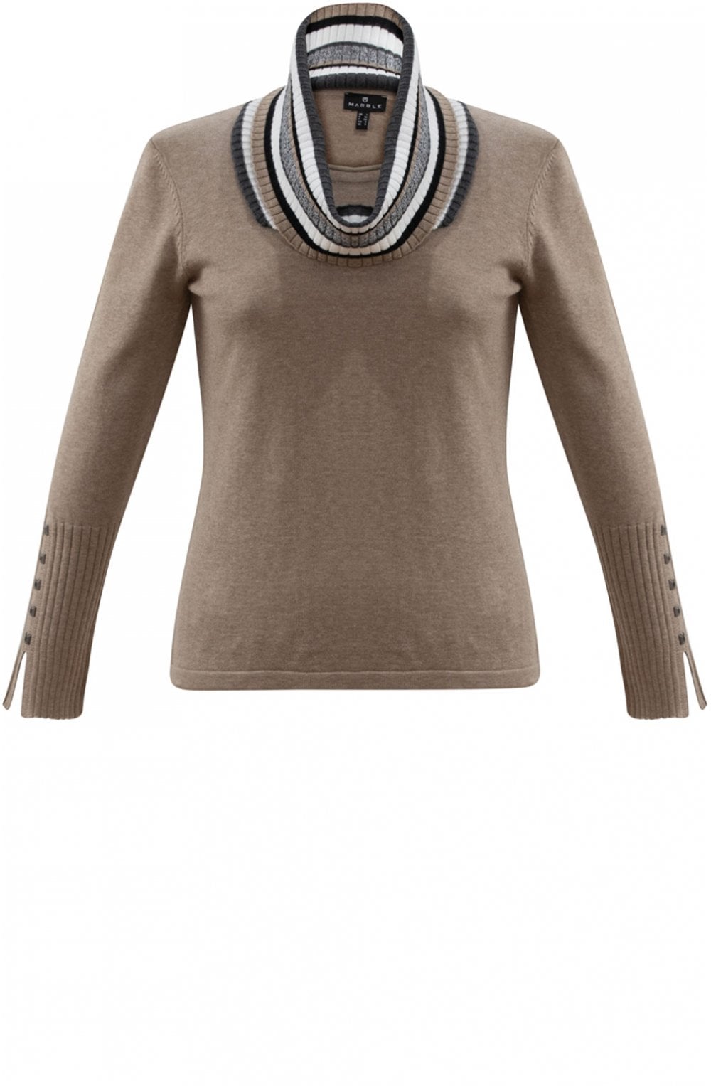 Tan Detachable Snood Jumper