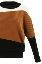 Tan Ribbed Knit Batwing Jumper