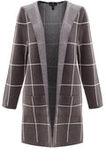 Taupe Check Cardigan