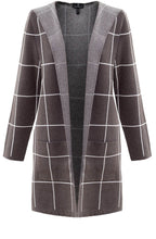 Taupe Check Cardigan