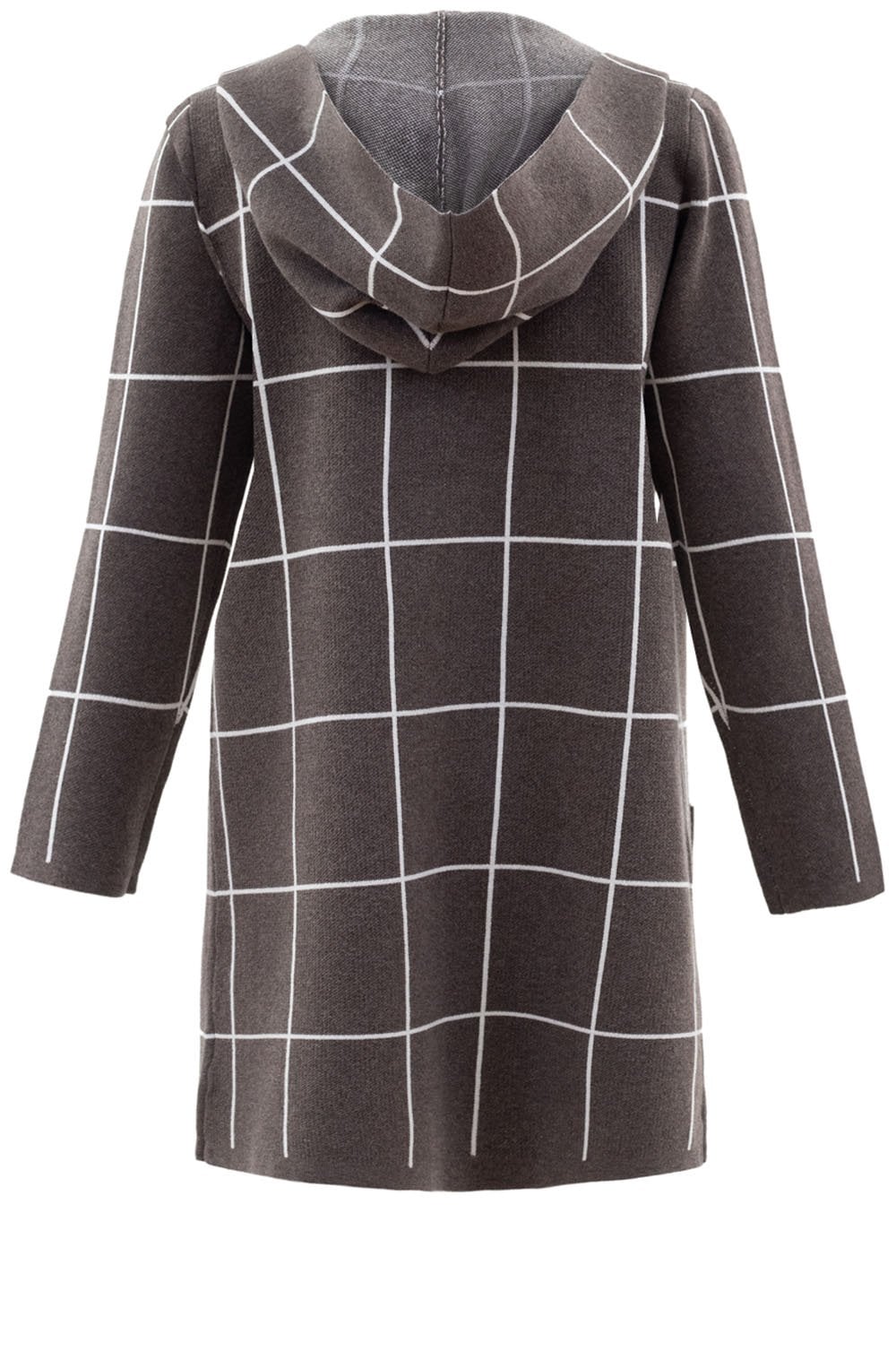 Taupe Check Cardigan