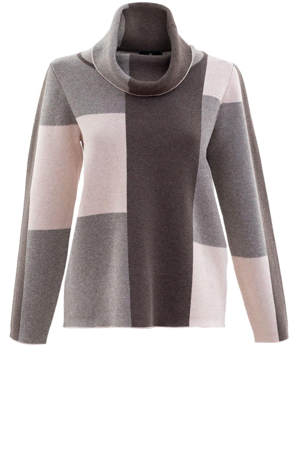 Taupe & Pink Check Jumper