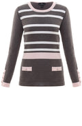 Taupe & Pink Striped Jumper