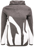 Taupe & White Design Jumper