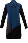 Teal Block Design Tunic Dress