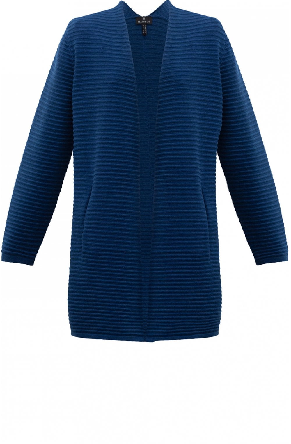 Teal Textured Ribbed Cardigan
