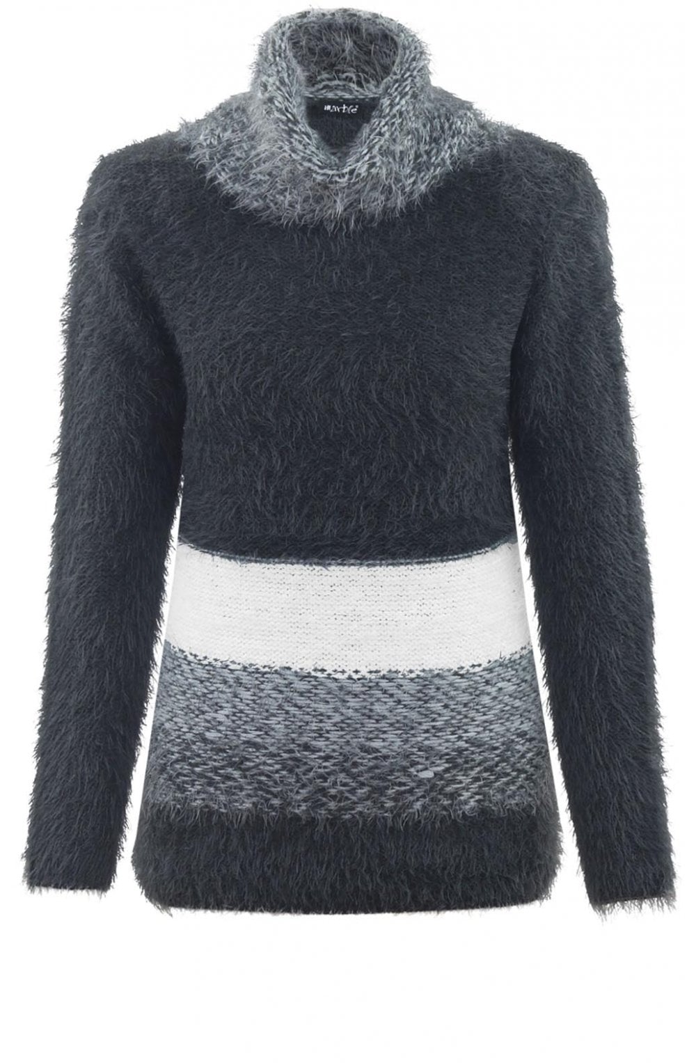 Textured Knit Cowl Neck Jumper