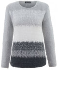 Textured Knit Grey & White Jumper