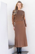 Tobacco and Black Batwing Tapered Jumper