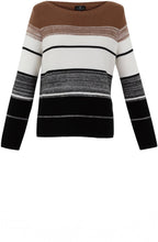 Tobacco and Black Distorted Stripe Jumper