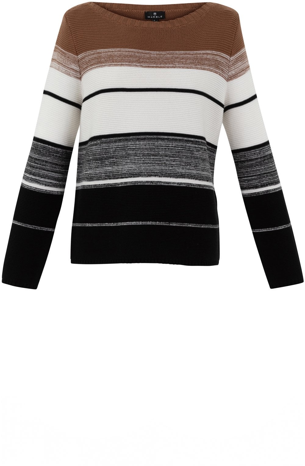 Tobacco and Black Distorted Stripe Jumper