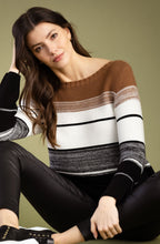 Tobacco and Black Distorted Stripe Jumper