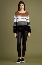 Tobacco and Black Distorted Stripe Jumper