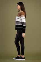 Tobacco and Black Distorted Stripe Jumper
