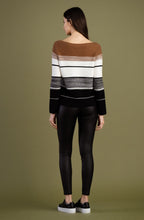 Tobacco and Black Distorted Stripe Jumper